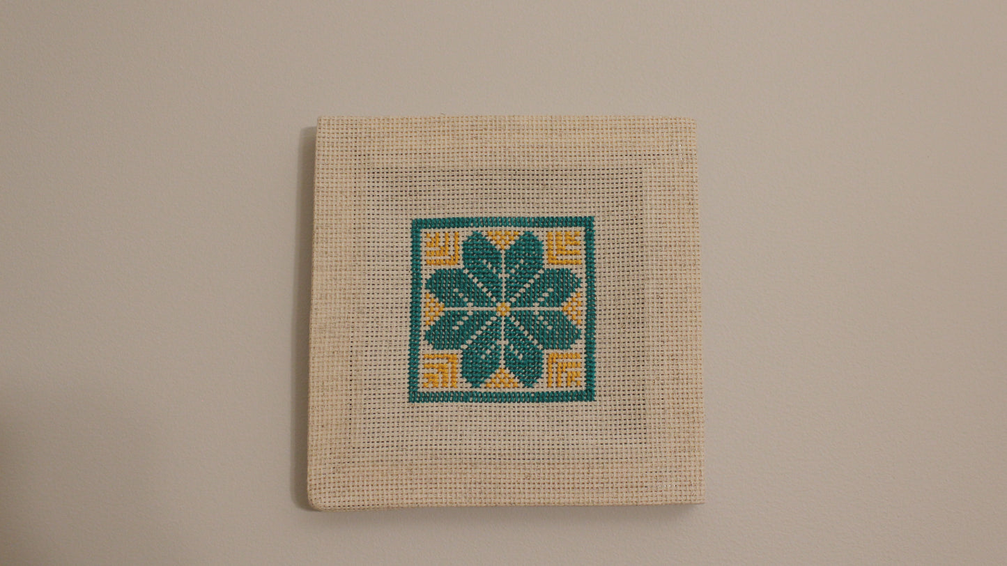 green and yellow flower frame